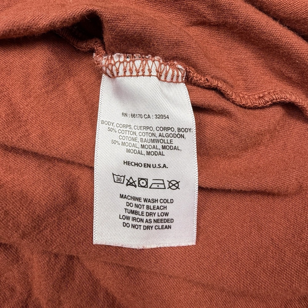 Anthropologie t.la Rust Orange Peplum Top Women's Small Cotton Modal - Picture 4 of 10